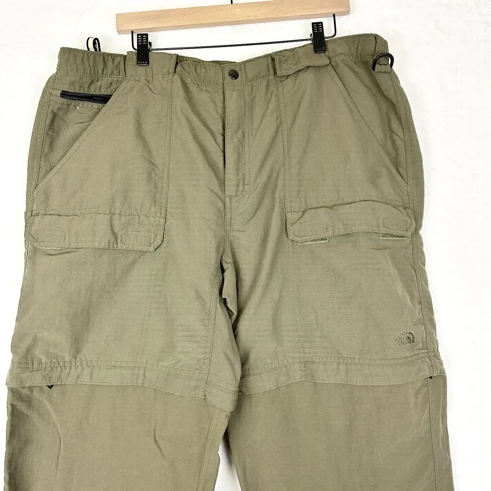 The North Face Men's Convertible Cargo Pants Size XL Green Hiking Outdoor